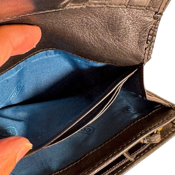 COPY - Coach Black Canvas Leather Trim Small Credit Card/Coin Bifold Wallet - Picture 12 of 12